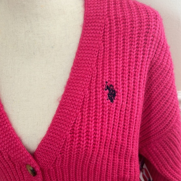 U.S. Polo Assn pink button up cardigan Size XL.. - Picture 2 of 8